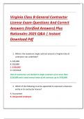 Virginia Class B General Contractor  License Exam Questions And Correct  Answers &lpar;Verified Answers&rpar; Plus  Rationales 2025 Q&A &vert; Instant  Download Pdf