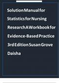 Test Bank - for Statistics for Nursing Research A Workbook for Evidence-Based Practice 3rd Edition by Susan K&period; Grove&comma; All Chapters &vert; Complete A&plus;