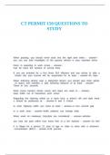 CT PERMIT 150 QUESTIONS TO STUDY
