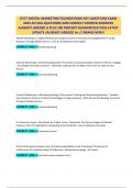 D377 DIGITAL MARKETING FOUNDATIONS KEY QUESTIONS EXAM 2025 ACTUAL QUESTIONS AND CORRECT VERIFIED ANSWERS ALREADY GRADED A PLUS 100 PERCENT GUARANTEED PASS LATEST UPDATE &sol;ALREADY GRADED A&plus; &sol;&sol; BRAND NEW&excl;&excl;