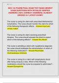 NSG 124 PHARM FINAL EXAM TEST BANK NEWEST  EXAM QUESTIONS WITH DETAILED VERIFIED  ANSWERS &lpar;100&percnt; CORRECT ANSWERS&rpar; &sol;ALREADY  GRADED A&plus;&sol; LATEST EXAM&excl;&excl;&excl;
