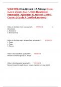 WGU D564 OA Attempt OA Attempt Exam &lpar;Latest Update 2025 &sol; 2026&rpar; Theories of Personality &vert; Questions & Answers &vert; 100&percnt; Correct &vert; Grade A &lpar;Verified Answers&rpar;