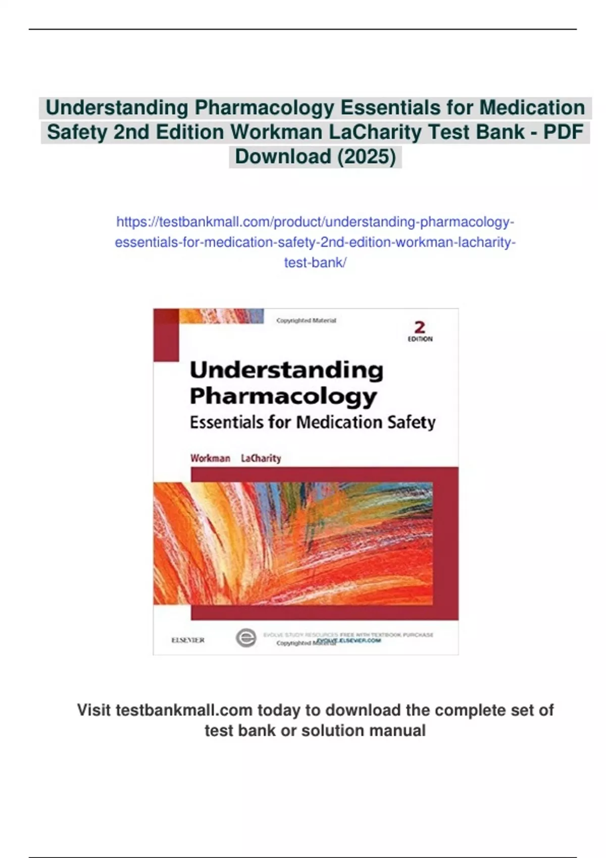 Summary Understanding Pharmacology Essentials for Medication Safety 2nd ...