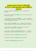 Genetics Exam 1 Review UPDATED  ACTUAL  Exam Questions and CORRECT  Answers 