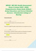 NR302 &sol; NR 302&colon; Health Assessment Exam 2 &lpar;Latest 2025 &sol; 2026&rpar; Comprehensive Study Guide Q-Bank &sol; Actual Questions and Correct Detailed Answers &sol; Chamberlain College of Nursing 