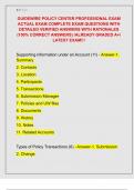 GUIDEWIRE POLICY CENTER PROFESSIONAL EXAM  ACTUAL EXAM COMPLETE EXAM QUESTIONS WITH  DETAILED VERIFIED ANSWERS WITH RATIONALES   &lpar;100&percnt; CORRECT ANSWERS&rpar; &sol;ALREADY GRADED A&plus;&sol;  LATEST EXAM&excl;&excl;&excl;