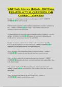 WGU Early Literacy Methods - D669 Exam  UPDATED ACTUAL QUESTIONS AND  CORRECT ANSWERS