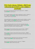 WGU Early Literacy Methods - D669 Exam  UPDATED QUESTIONS AND CORRECT  ANSWERS