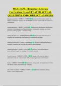 WGU D677- Elementary Literacy  Curriculum Exam UPDATED ACTUAL  QUESTIONS AND CORRECT ANSWERS