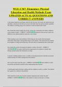 WGU-C367&colon; Elementary Physical  Education and Health Methods Exam  UPDATED ACTUAL QUESTIONS AND  CORRECT ANSWERS