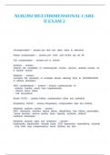 NUR2392 MULTIDIMENSIONAL CARE II EXAM 2