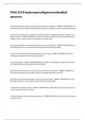 NSG 231 Final exam with precise detailed answers
