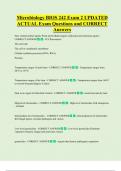 Microbiology BIOS 242 Exam 2 UPDATED   ACTUAL Exam Questions and CORRECT  Answers