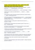 CLASS A WATER OPERATOR FINAL PAPER 2025&sol;2026 QUESTIONS WITH SOLUTIONS RATED A&plus;