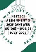 NST2601 Assignment 3 2025 (Answer Guide) - Due 26 July 2025
