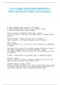 LA CLAIMS ADJUSTER PROPERTY AND CAUSALITY PRACTICE EXAM 2