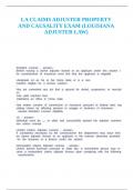LA CLAIMS ADJUSTER PROPERTY AND CAUSALITY EXAM