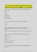 CM 413 Final Exam UPDATED ACTUAL  QUESTIONS AND CORRECT ANSWERS