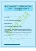 HSC 343 CLINICAL PHARMACOLOGY EXAM 1 2025 QUESTIONS AND ANSWERS