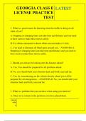 GEORGIA CLASS E LICENSE PRACTICE TEST QUESTIONS AND ANSWERS 2025
