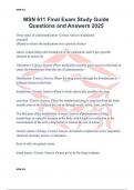 MSN 611 Final Exam Study Guide Questions and Answers 2025