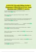 AAOS EMT Eleventh Edition Section 1&colon;  Preparatory UPDATED ACTUAL  Exam  Questions and CORRECT Answers