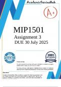 MIP1501 Assignment 3 &lpar;COMPLETE ANSWERS&rpar; 2025 - DUE 30 July 2025