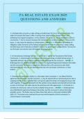 PA REAL ESTATE EXAM 2025 QUESTIONS AND ANSWERS