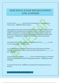 SOM FINAL EXAM 2025 QUESTIONS AND ANSWERS