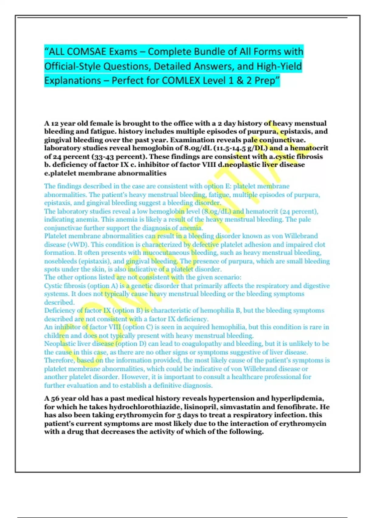 “ALL COMSAE Exams – Complete Bundle of All Forms with Official-Style ...