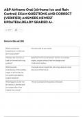 A&P Airframe Oral &lpar;Airframe Ice and Rain  Control&rpar; EXAM QUESTIONS AND CORRECT  &lbrace;VERIFIED&rcub; ANSWERS NEWEST  UPDATE&vert;ALREADY GRADED A&plus;