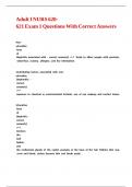 Adult I NURS 620-621 Exam 1 Questions With Correct Answers