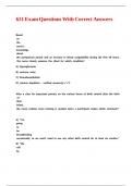 621 Exam Questions With Correct Answers