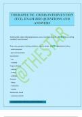 THERAPEUTIC CRISIS INTERVENTION &lpar;TCI&rpar;&period; EXAM 2025 QUESTIONS AND ANSWERS