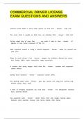 COMMERCIAL DRIVER LICENSE EXAM QUESTIONS AND ANSWERS