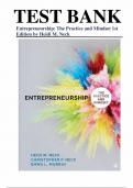 Test Bank of Entrepreneurship&colon; The Practice and Mindset  1st Edition by  Heidi M&period; Neck&comma; Christopher P&period; Neck&comma; Emma L&period; Murray 