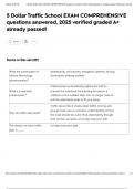 5 Dollar Traffic School EXAM COMPREHENSIVE questions answered&comma; 2025 verified graded A&plus; already passed&excl;