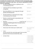CHAMPIONS POWERHOUSE TRAINING EXAM QUESTIONS AND ANSWERS &lpar;VERIFIED AND WELL DETAILED ANSWERS&rpar; LATEST UPDATE 2025&sol;2026