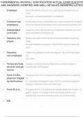 FUNDAMENTAL PAYROLL CERTIFICATION ACTUAL EXAM QUESTIONS AND ANSWERS &lpar;VERIFIED AND WELL DETAILED ANSWERS&rpar; LATEST UPDATE 2025&sol;2026