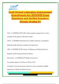 CLIA Act Exam 2025&sol;2026 &ndash; 35 Q&A on Lab Test Classifications&comma; QA&sol;QC&comma; Safety Protocols & Regulatory Bodies