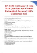RN HESI Exit Exam V1 with NGN Questions and Verified Rationalized Answers &vert; 100&percnt; Guaranteed Pass