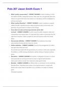 Pols 207 Jason Smith Exam 1 Questions &plus; Answers Graded A&plus;