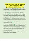 MPRE-ABA Model Rules of Professional  Conduct UPDATED ACTUAL Exam  Questions and CORRECT Answers 