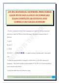 ATI RN MATERNAL NEWBORN PROCTORED EXAM WITH NGN LATEST OCTOBER 2025 EXAM COMPLETE QUESTIONS AND CORRECT DETAILED ANSWERS