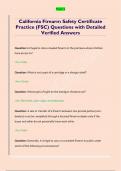 California Firearm Safety Certificate  Practice &lpar;FSC&rpar; Questions with Detailed  Verified Answers 