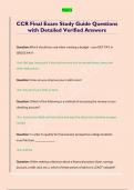 CCR Final Exam Study Guide Questions  with Detailed Verified Answers 