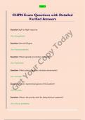 CHPN Exam Questions with Detailed  Verified Answers 