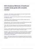 D514 Analytical Methods of Healthcare Leaders study guide with complete solution