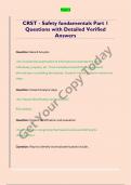 CRST - Safety fundamentals Part 1  Questions with Detailed Verified  Answers 