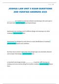 JOSHUA LAW UNIT 5 EXAM QUESTIONS AND VERIFIED ANSWERS 2025